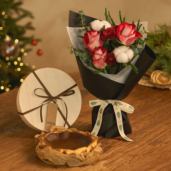 크리스마스 꽃다발+디엔타르 케이크