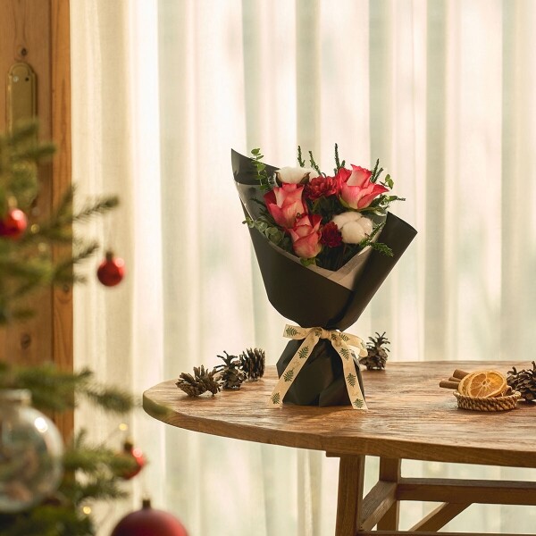 꽃집청년들,크리스마스 꽃다발+디엔타르 케이크