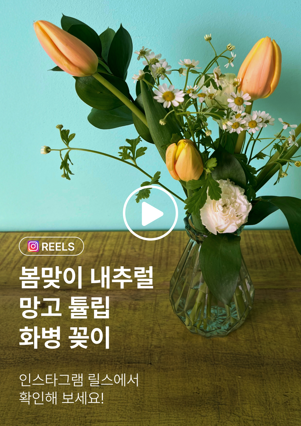 인스타그램-DIY꽃시장 망고 튤립 화병꽂이