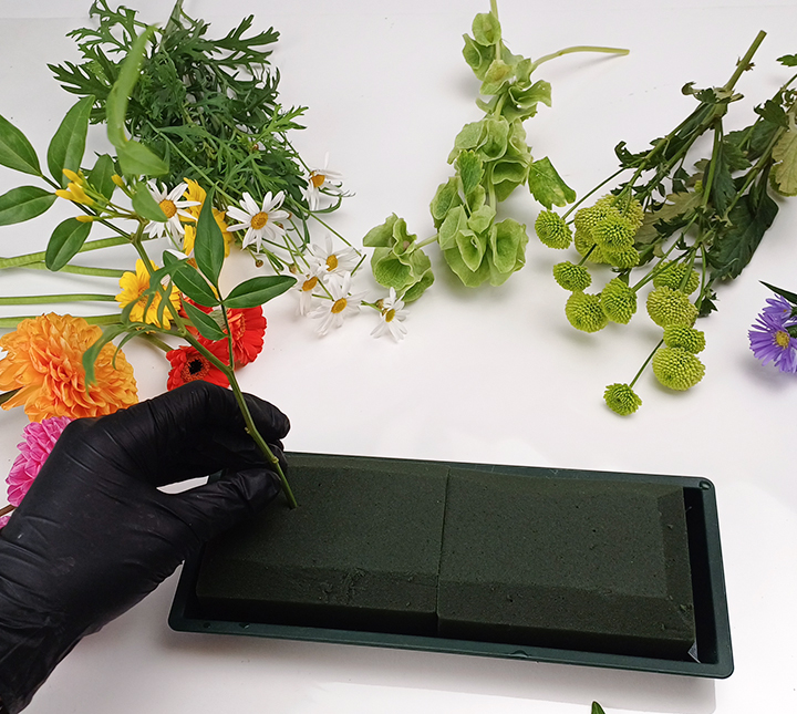 여름 사방화 트로피칼 센터피스 그린소재 꽂기