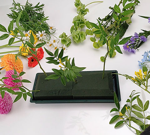 트로피칼 센터피스 그린 소재 꽂기