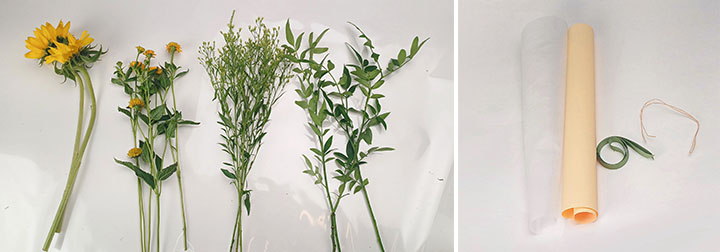 DIY꽃시장 해바라기꽃다발 준비물