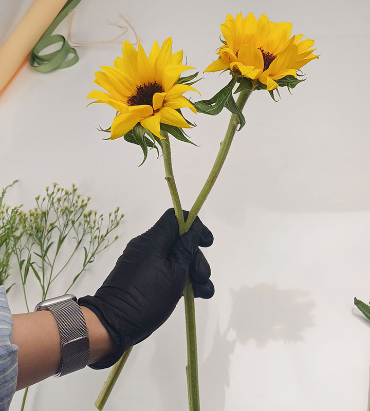 해바라기꽃다발 만들기