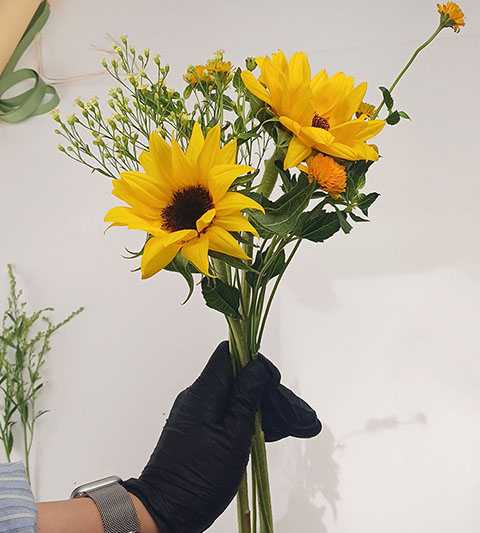해바라기꽃다발 만들기