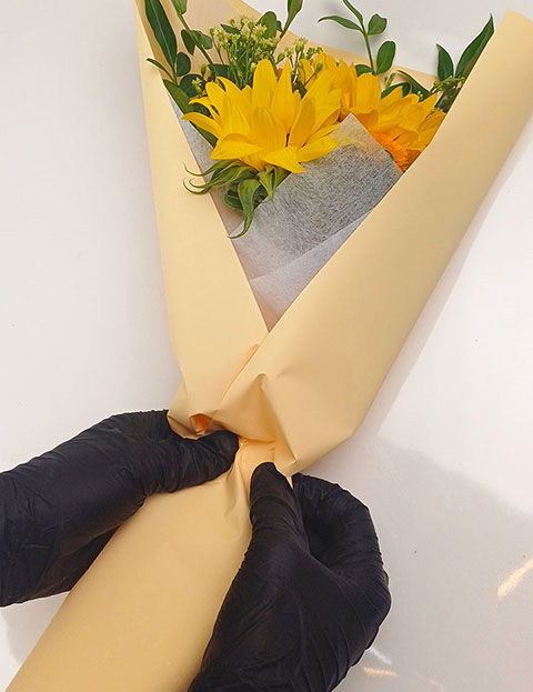 DIY꽃시장 해바라기꽃다발 포장하기