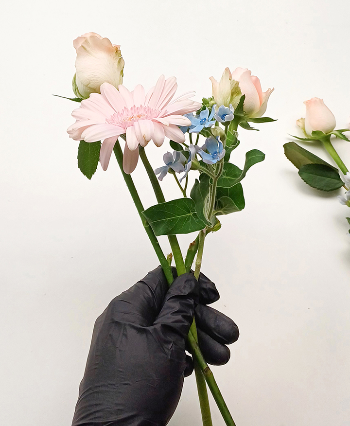 분홍 장미 꽃다발 만들기