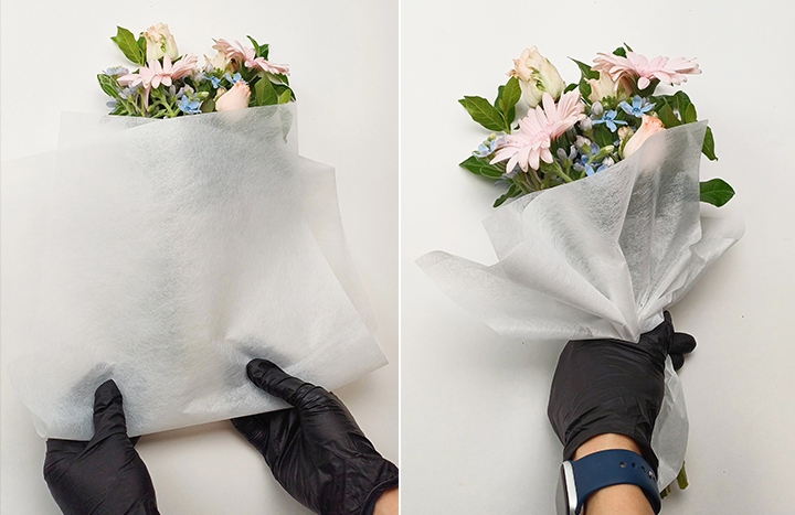꽃다발 포장하기, 나비주름만들기